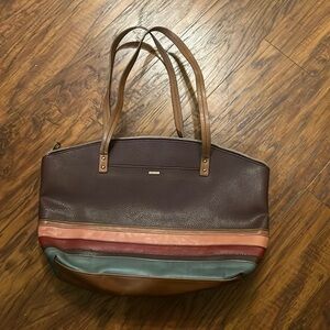 RELIC Shoulder Handbag/Navy w/ Multi Color Stripes